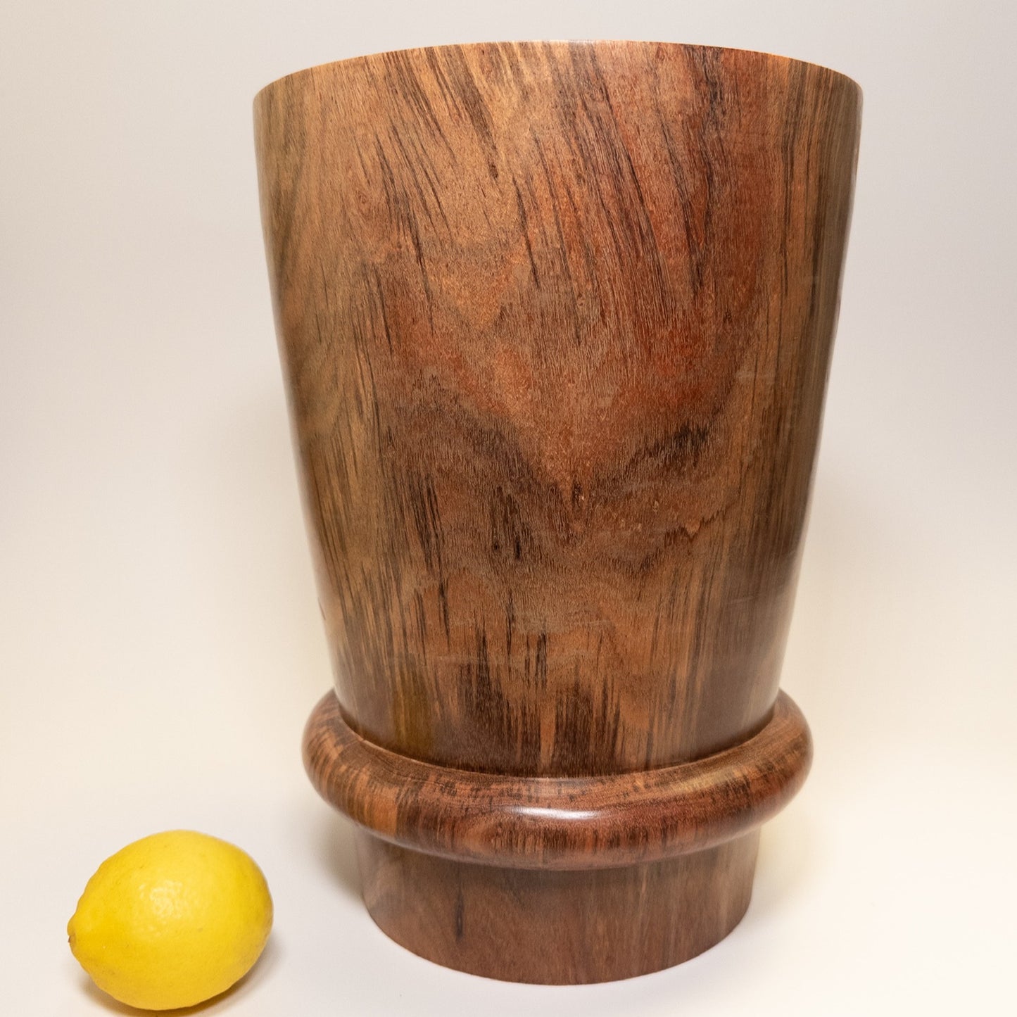 Large Black Acacia Barrel Vase