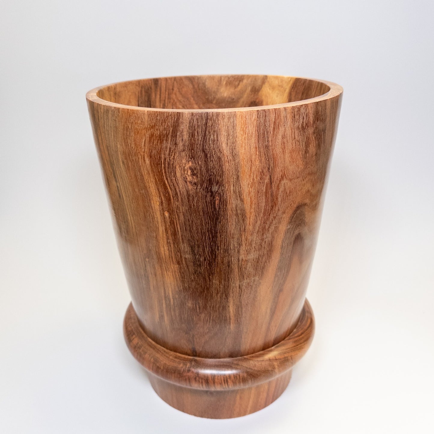 Large Black Acacia Barrel Vase