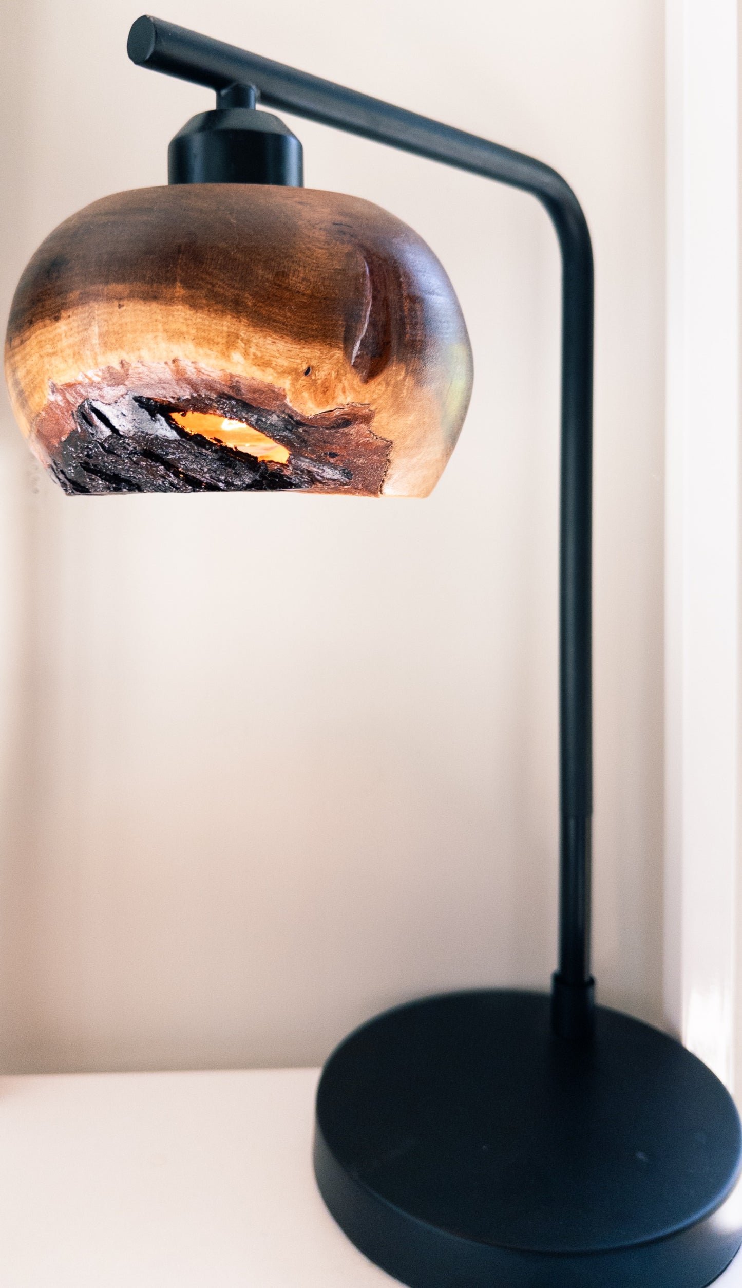 Black Acacia Live Edge Lamp