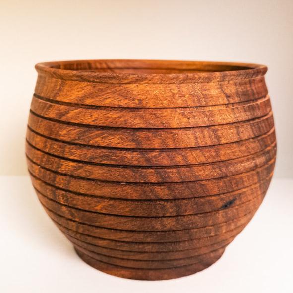 Black Acacia Grooved Vessel